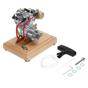 OKMO Shovel Head R31 V2 4.2CC V-Twin 2 Cylinder 4-Stroke Motorcycle Gas Engine Model ICE Ready to Run Science Discovery Toy
