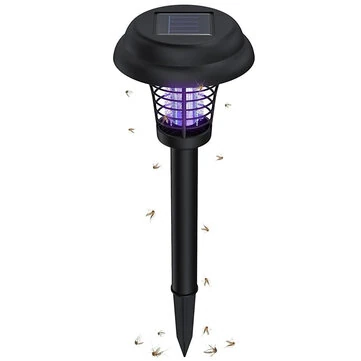 Elfeland Solar Powered Mosquito Killer Lawn Light Outdoor Zapper IP65 Waterproof UV Attraction & Electric Grid for Garden