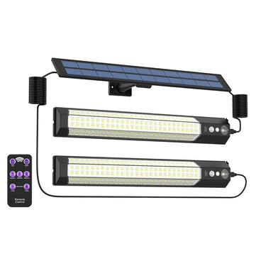 Elfeland Outdoor Split LED Solar Light Waterproof Motion Sensor 7 Lighting Modes With Remote Control 3 Meter Cable for Landscape Patio Garden Lighting