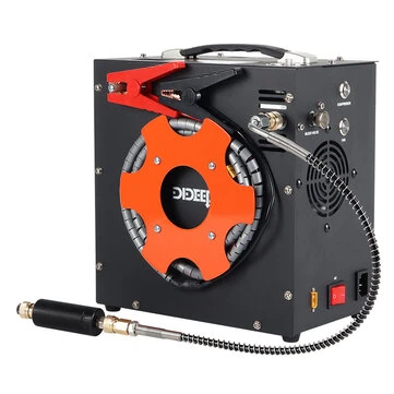 [EU Direct] DIDEEP 4500psi/300bar Automatic Air Compressor DC12V/AC110-220V Convenient High Pressure Compressor For Double Cylinders 12V Car Battery Auto Stop Diving Equipment Electric Air In