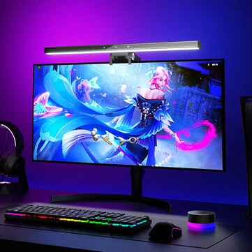 BlitzWolf® BW-CML6 RGB Gaming Monitor Light Bar with Wireless Remote Control, Dynamic Pickup, Stepless Dimming/Color Temperature, Dual Light Source, Asymmetric Optical Design Eye Protection A