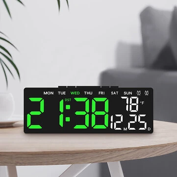 Multifunctional Clock Electronic Clock Simple LED Digital Clock USB Output Bedside Alarm Clock with 3 Level Adjustable Brightness