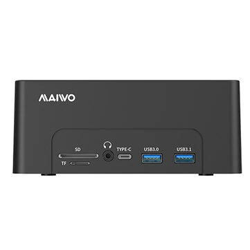 MAIWO K3082P 12-in-1 Hard Drive Docking Station SATA to USB 3.1 Gen2 Dual Bay Offline Clone Adapter with RJ45 SD/TF for 2.5/3.5" SSD HDD Case