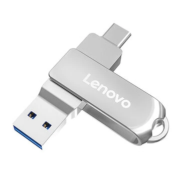 Lenovo SS360 Type-C & USB3.2 Flash Drive 256GB/128GB/64GB/32GB 150MB/s High Speed Metal Memory U Disk Pendrive Plug and Play