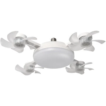Elfeland Creative Drone-Style E27 LED Fan Light 2-in-1 Lighting & 3 Speed Fan with Remote Control Dimmable Timer for Living Room Bedroom