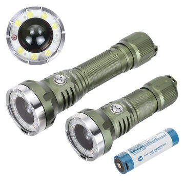 Astrolux® WP5 1350M Long Distance Throwing LEP Flashlight 3in1 with 1200LM LED Flood Light & Red Blue AUX Light EDC Strong Spotlight Waterproof Search Torch With Type-C Charging 21700 Li-ion