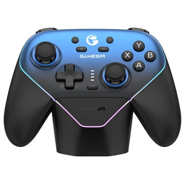 GameSir Super Nova Tri-mode Game Controller with RGB Light Hall Effect Joysticks and Triggers Six-axis Gamepad Built-in Dual Asymmetric Rumble Motors 1KHz Polling Rate Programmable Rear Butto