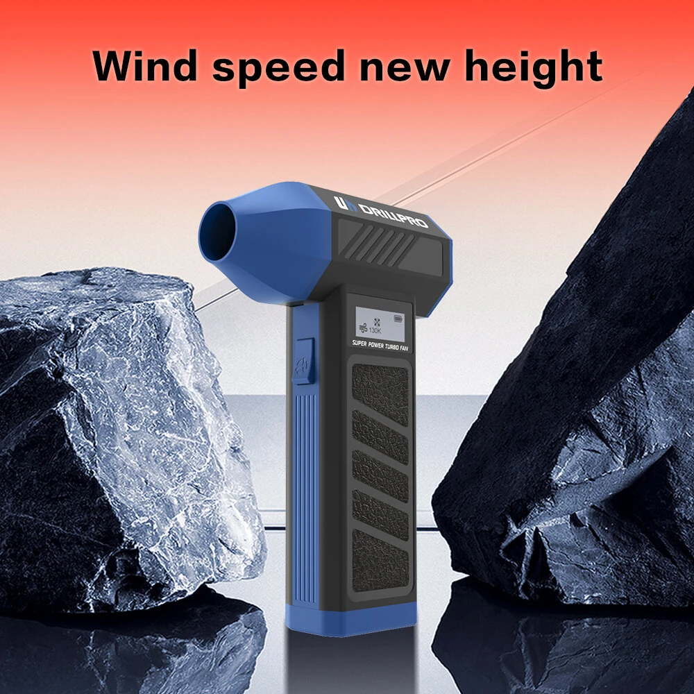 DRILLPRO P30 Turbo Fan 130,000 RPM 300g Wind Pressure with 5000mAh Battery Dual Nozzles Portable Brushless Motor High Performance