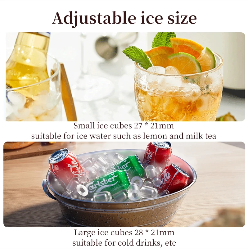 CKGO-i5 Ice Maker Wifi Connection App Control  Adjustable Ice Size Automatic Cleaning Touch Button With LED Display