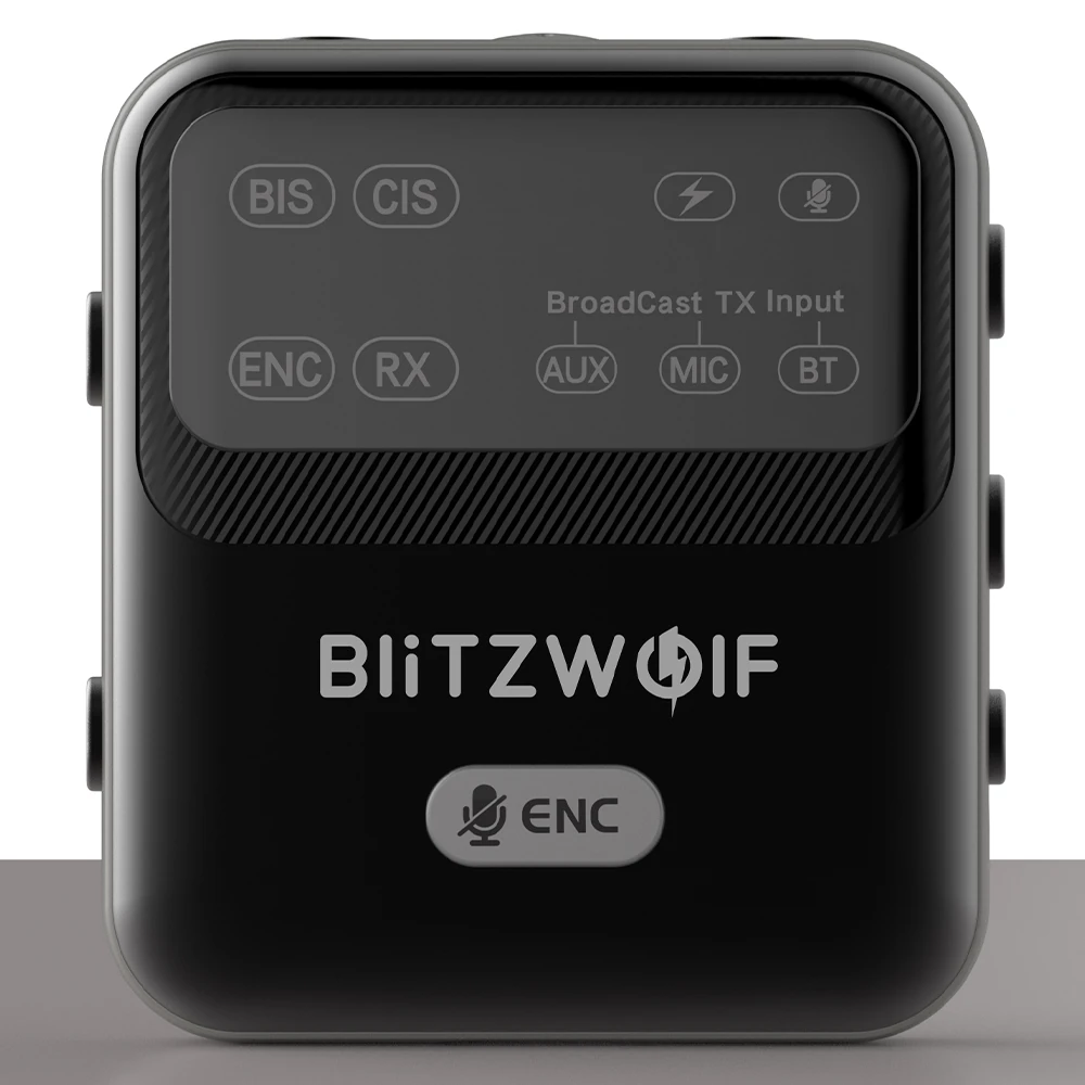 BlitzWolf® BW-LE523 2 in 1 Audio Adapter Bluetooth V6.0 Receiver Transmitter Clip-on Design AAC LC3 ENC Wireless Broadcast Adapter One with Multiple Audio System