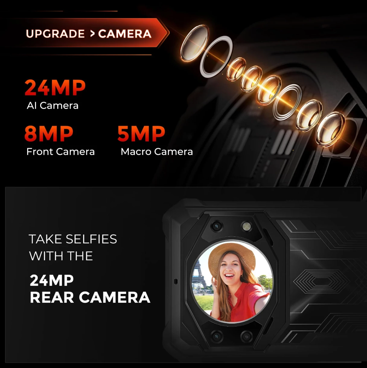 FOSSiBOT F101 Pro Dual Display 15GB 128GB 10600mAh 24MP Camera 5.45 inch Fast Charging Android 13 MT8788 Octa Core NFC IP68 IP69K Waterproof 4G Rugged Smartphone