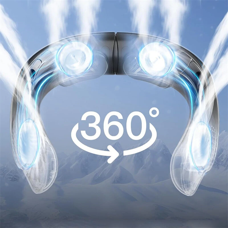 Tevorex Neck Fan Cooling Rechargeable Air Conditioning Fans Air Cooler 4000mAh Air Conditioner 3 Speed for Outdoor Sports