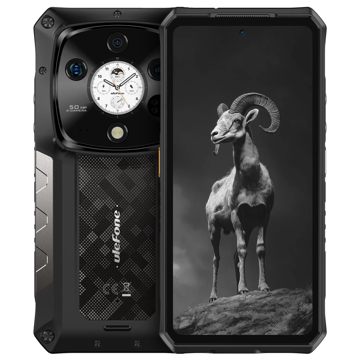 Ulefone Armor 28 Pro 5G AI AMOLED Dual Display 32GB RAM 512GB ROM 50MP Triple Camera 64MP Night Vision Dimensity 7300 6.67 inch 120Hz 10600mAh 120W Fast Charge 50W Wireless Charge WiFi 6E NFC IP68 IP69K Waterproof Rugged Smartphone