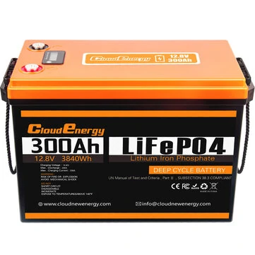 [EU DIRECT] Cloudenergy 12V 100Ah-300Ah LiFePO4 Lithium Battery Pack 3.84kWh Backup Power 6000+Deep Cycles with Longer Runtime, Built-in 200A BMS, Perfect in Solar/Energy Storage System, RV,