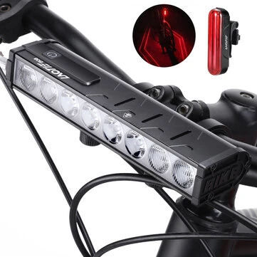 LAOTIE B06 B08 5000Lm Brightness Bike Headlight 8 LED Large Beads Dual Distance Beam Design 10000mAh Battery Phone Emergency Power Bank IPX5 Waterproof 4 Light Modes Fast Charge Bicycle Digit