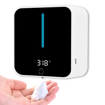 400ML Wall Mount Automatic Foam Soap Dispenser LED Temperature Display Electric Touchless Bathroom Intelligent Washing Hand Machine