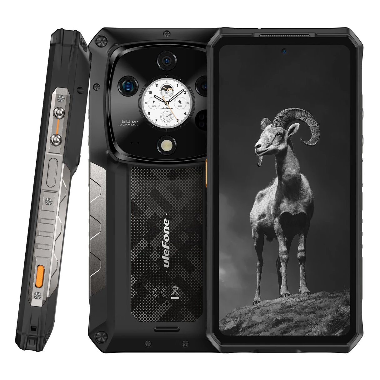 Ulefone Armor 28 Pro 5G AI AMOLED Dual Display 32GB RAM 512GB ROM 50MP Triple Camera 64MP Night Vision Dimensity 7300 6.67 inch 120Hz 10600mAh 120W Fast Charge 50W Wireless Charge WiFi 6E NFC IP68 IP69K Waterproof Rugged Smartphone