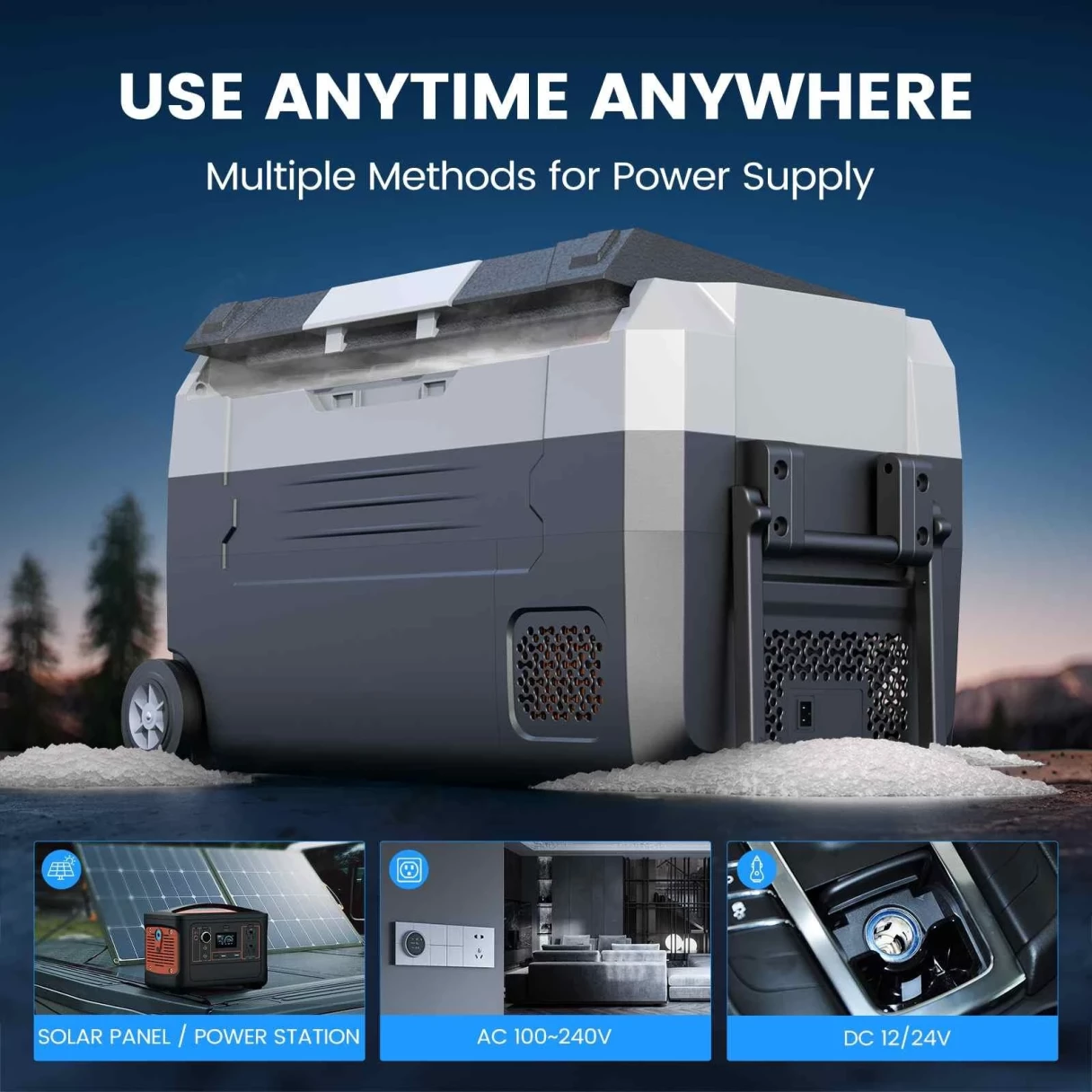 KROAK Dual Zone Car Refrigerator 35L 45L 55L Compressor Fridge Freezer 12V/24V DC 100-240V AC Portable Cooler for Camping Travel