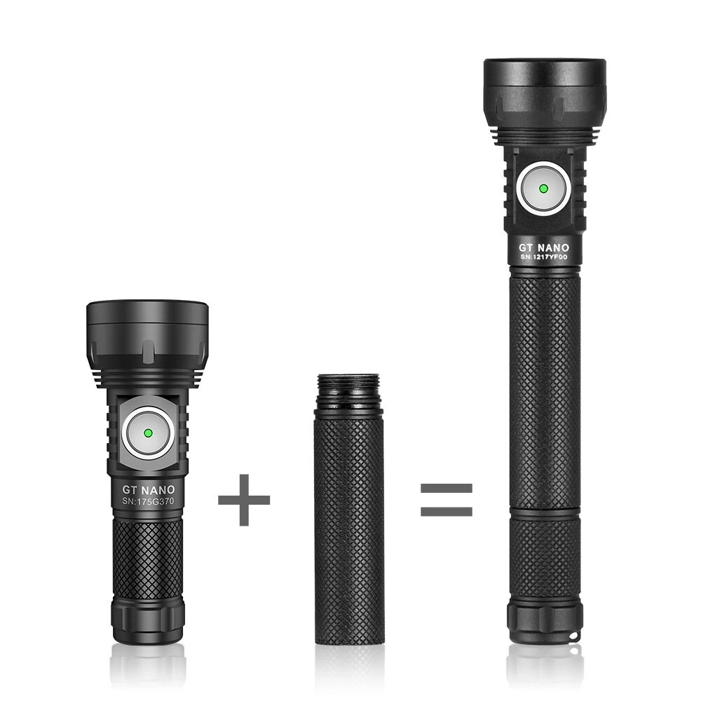 Lumintop GT NANO 3.0 400M EDC Thrower Flashlight with 10280 Battery, Mini Size 700LM High Power Output USB C Rechargeable Mini Torch Powerful Camping Lantern, 10750 Battery Optional