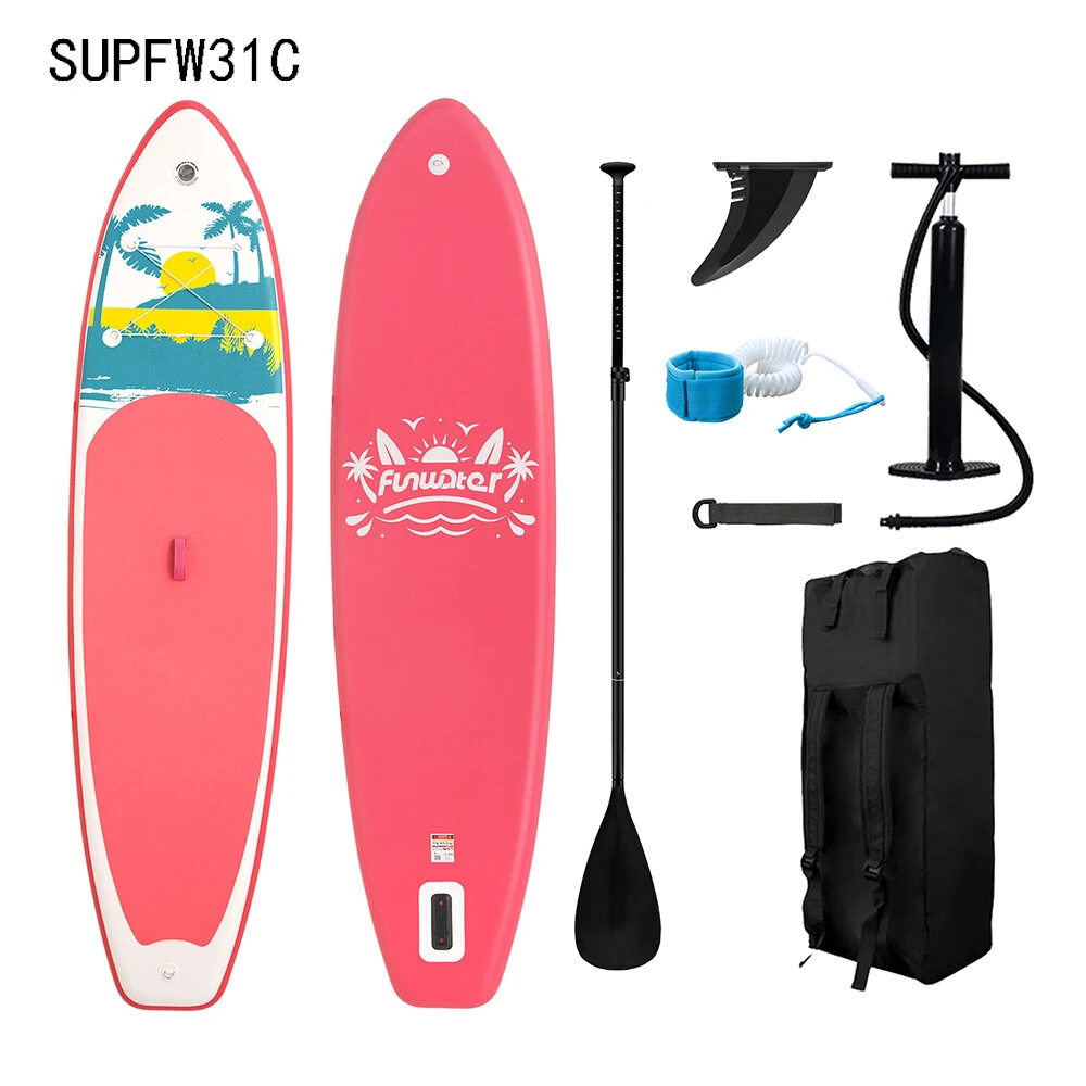 [EU Direct] FunWater Max Load 190KG 335cm 350cm Large Size Inflatable Stand Up Paddle Board Surfboard Complete Paddleboard Accessories Adjustable Paddle, Pump, ISUP Travel Backpack, Leash, Adult Paddle Board SUPFW28A SUPFW28C SUPFW28D SUPFW27A SUPFW27B