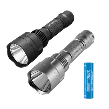 Astrolux® C8 SST40 2200LM 7/4modes A6 Driver Tactical LED Flashlight + 1Pcs Astrolux® E1825 2500mAh 18A 3.7V 18650 Li-ion Battery, Long Thrower 18650 Mini Torch