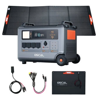 [EU Direct] Blackview OSCAL PowerMax 6000W 3600Wh Portable Power Station with Blackview Oscal PM400 PRO 400W Foldable Solar Panel, LiFePO4 Solar Generator with AC Outlets,  for Home Use, Outd
