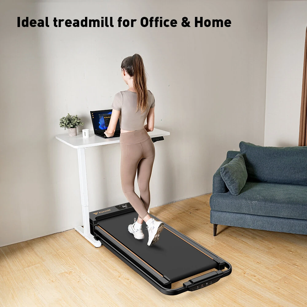 [EU Direct] Formill FT51 2 in 1 Walking Pad Treadmill 2.5HP Motor 1-10km/h Speed Auto Incline Foldable 256 lbs Capacity LED Display   Remote Control Pad Stand Home Office Under Desk Treadmill for Walking Running