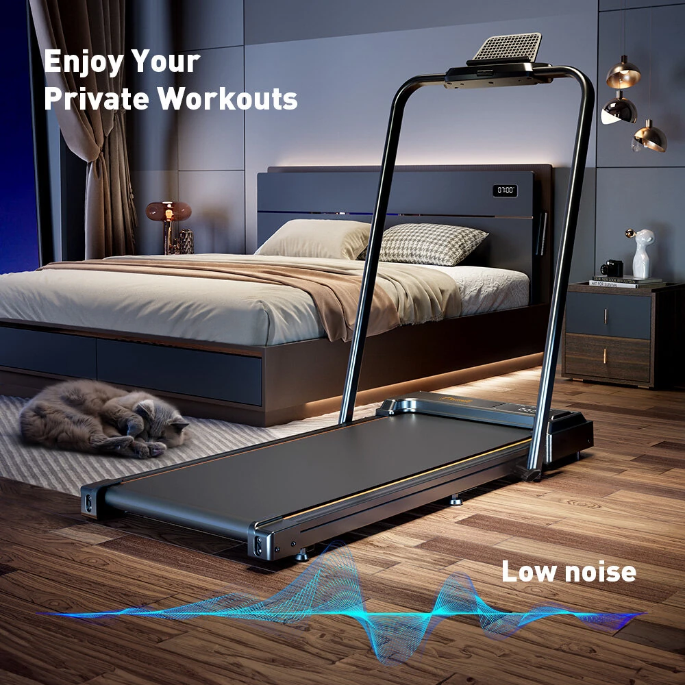 [EU Direct] Formill FT51 2 in 1 Walking Pad Treadmill 2.5HP Motor 1-10km/h Speed Auto Incline Foldable 256 lbs Capacity LED Display   Remote Control Pad Stand Home Office Under Desk Treadmill for Walking Running
