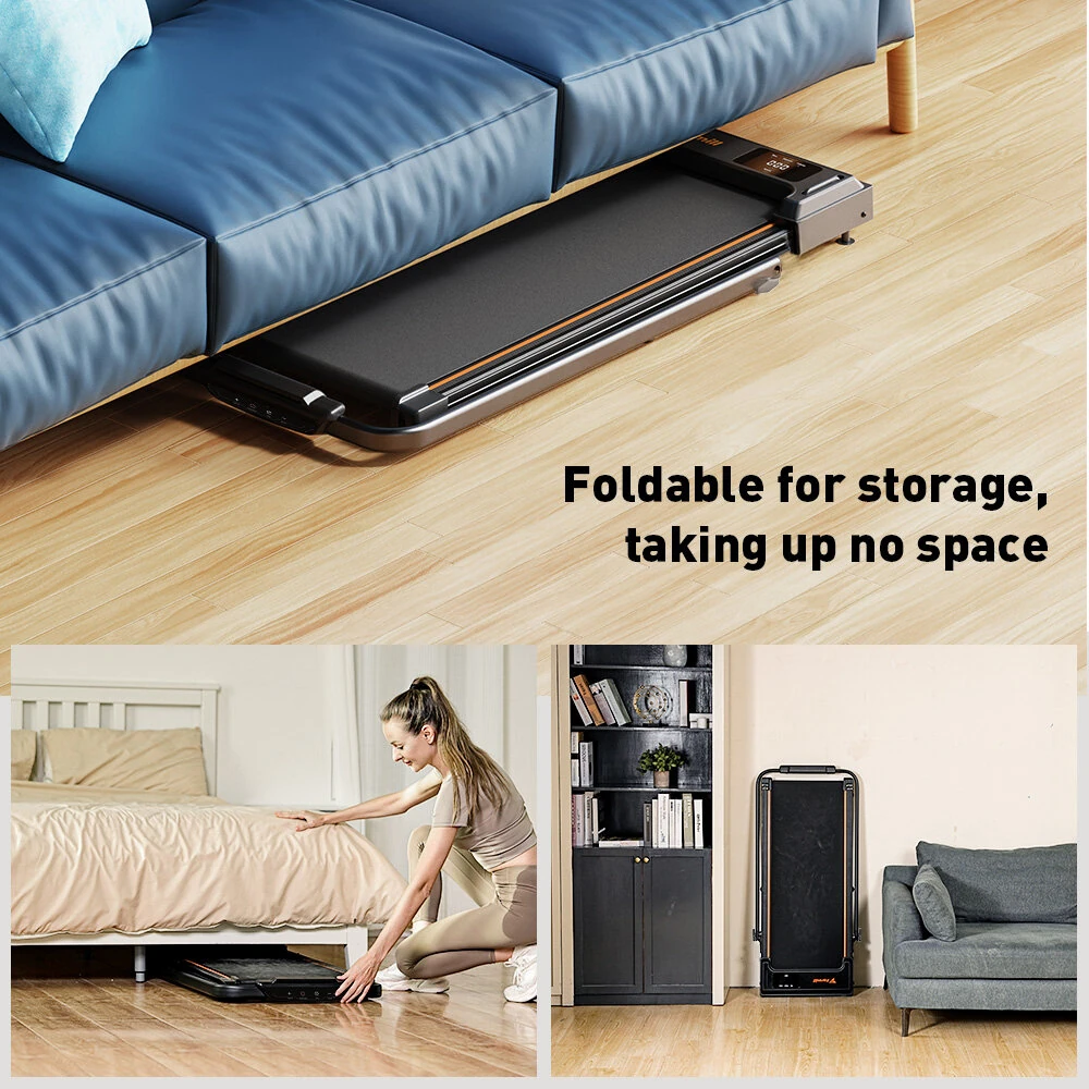 [EU Direct] Formill FT51 2 in 1 Walking Pad Treadmill 2.5HP Motor 1-10km/h Speed Auto Incline Foldable 256 lbs Capacity LED Display   Remote Control Pad Stand Home Office Under Desk Treadmill for Walking Running