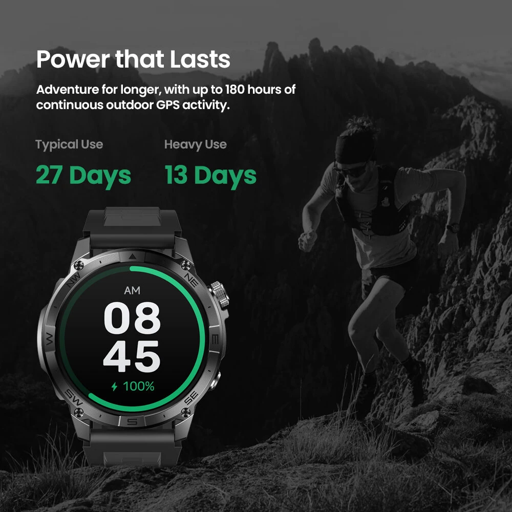 [World Premiere]Zeblaze Stratos 2 Plus 1.43 inch AMOLED GPS Health and Fitness Barometric Altimeter Compass 3 ATM Waterproof Smart Watch