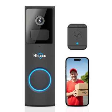 Hiseeu DB2 1080P 2MP WiFi Doorbell Camera IR Night Vision Smart PIR Motion Recognition Two-way Audio IP65 Waterproof 2.4G Wireless Home Ring Video Door Bell