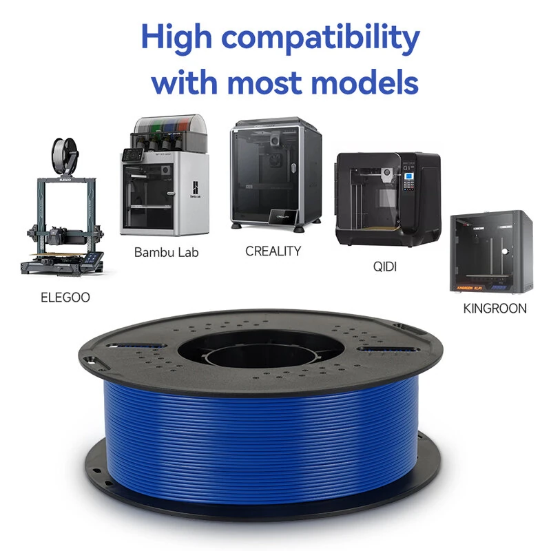 KINGROON PETG 3D Printer Filament 1.75mm 5kg Black High Strength Easy to Print Eco-Friendly No Bubbles Smooth Printing High Precision