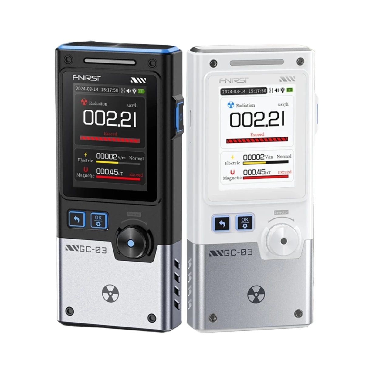 FNIRSI GC-03 Electromagnetic Radiation Tester 3-in-1 Magnetic Electric Field RF Power Geiger Counter Ionizing Radiation Portable Nuclear Tester Real-Time Monitoring