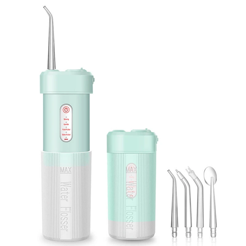 Portable Cordless Water Flosser with 4 Modes & 4 Nozzles Rechargeable  IPX7 Waterproof 200ml Telescopic Water Tank Travel Oral Irrigator