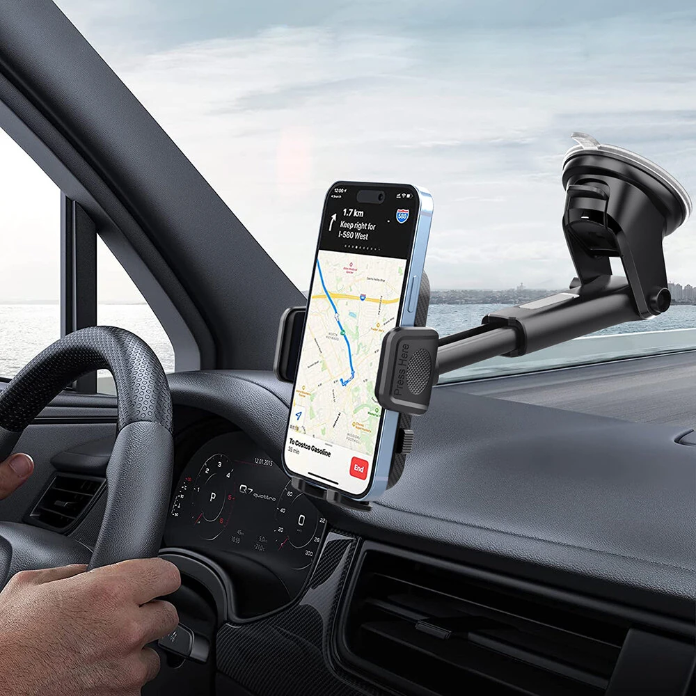3-7 Inch Screen Car Dashboard Mobile Phone Navigation Holder Car Mobile Phone Holder with Retractable Suction Cup