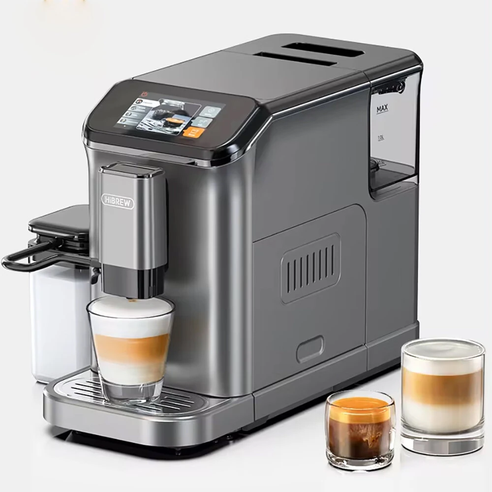 [EU Direct] HiBREW H16 Fully Automatic Espresso Machine Cappuccino Milk System 6 Coffee Varieties Intuitive Touch Display With Grinder