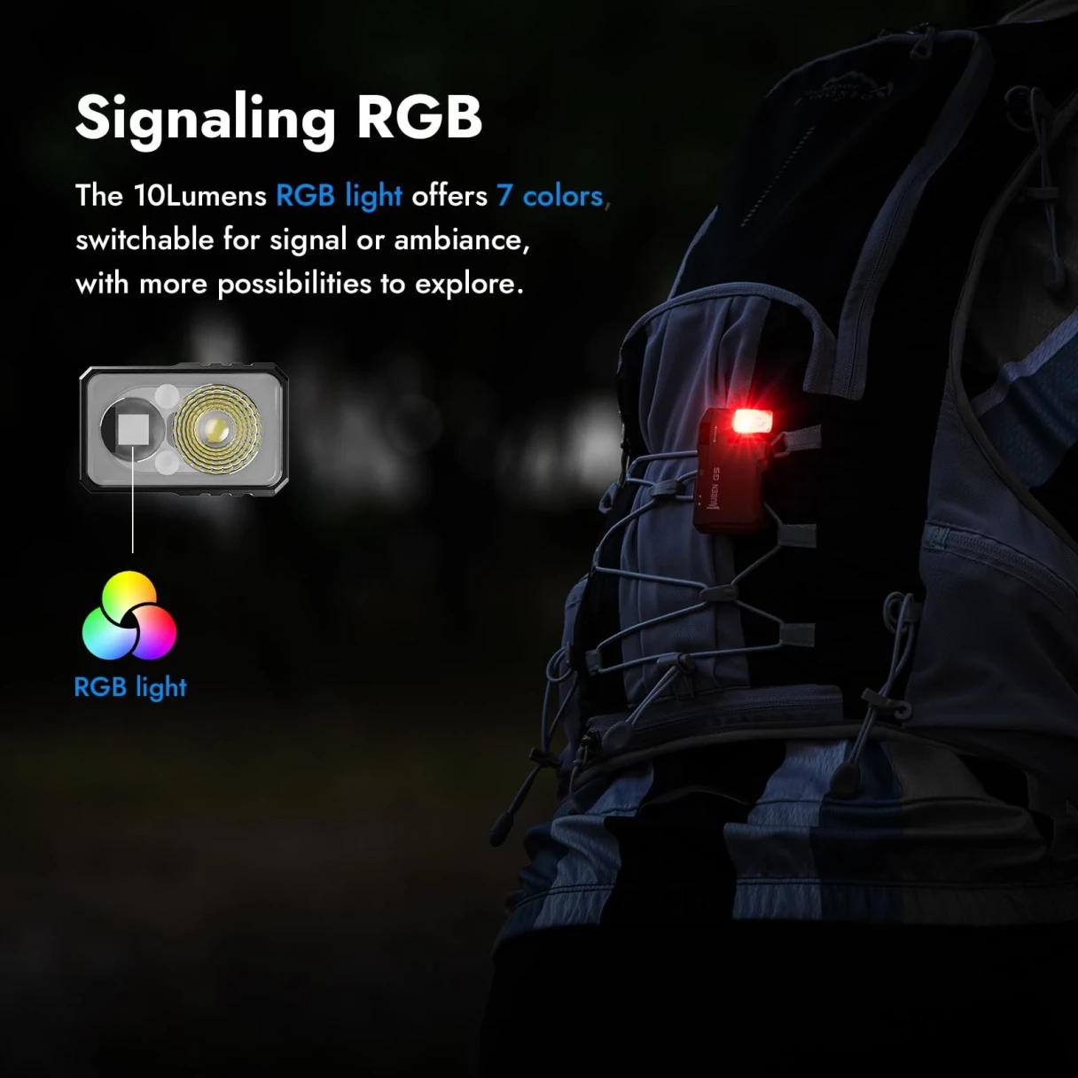 WUBEN G5 400 Lumens Rechargeable EDC LED Keychain Flashlight with RGB Light Dual Light Sources Mini LED Torch Portable Pocket Light EDC Survival Tools For Outdoor
