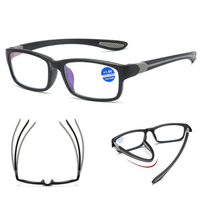 Ultralight Sports Reading Glasses Anti-blue Light Eyewear Glasses TR90 Frame Presbyopia Eyeglasses for Men Women