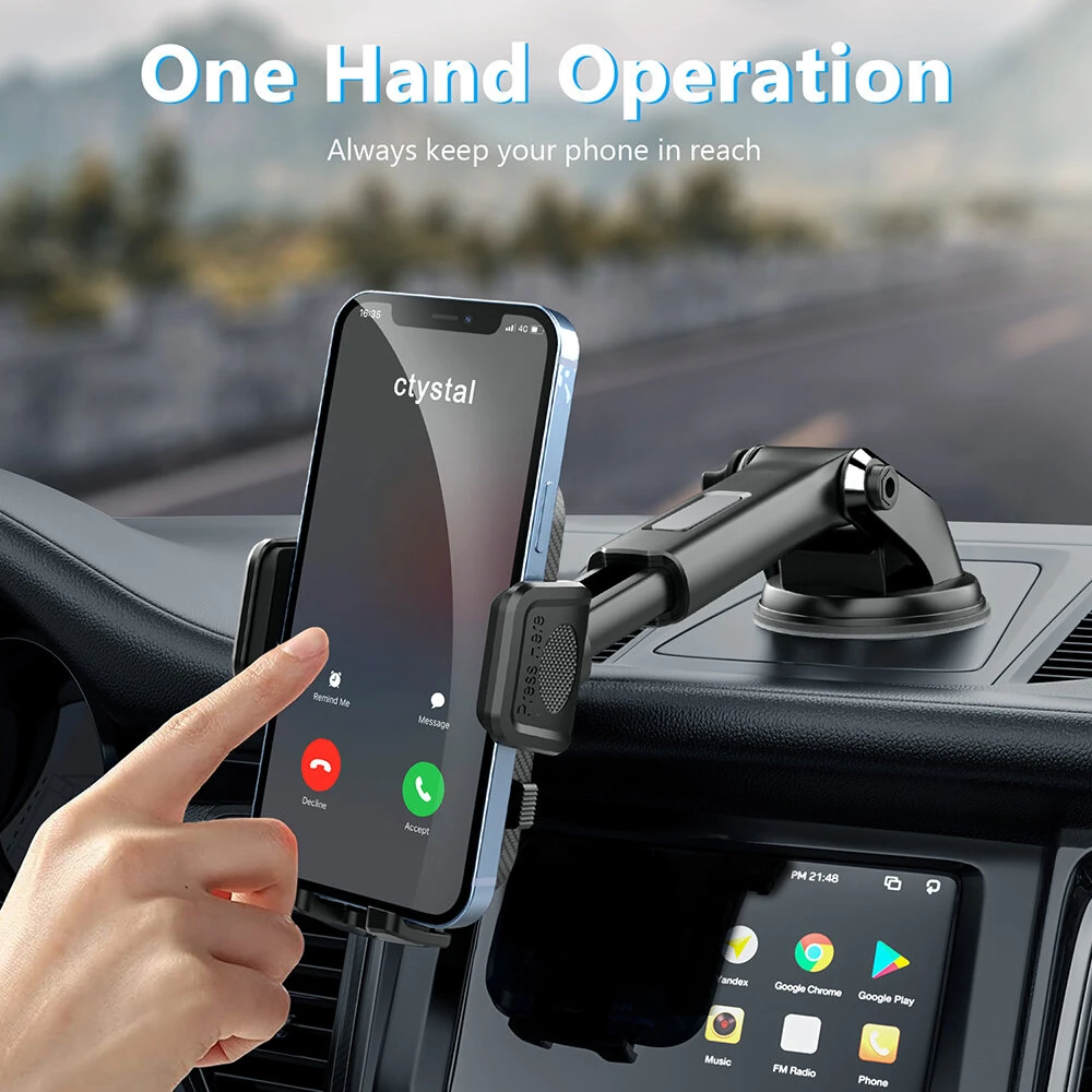 3-7 Inch Screen Car Dashboard Mobile Phone Navigation Holder Car Mobile Phone Holder with Retractable Suction Cup