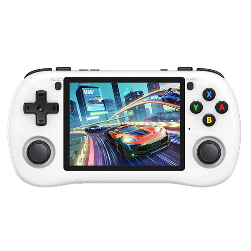 Powkiddy X35H 16+64G Handheld Game Console 3.5inch IPS Screen Retro Open Source Linux System RK3566 Quad-core 3000mAh Support HD TV Output Dual TF Card Slots 3.5mm Earphone Video Game Player Console with Hall Joystick