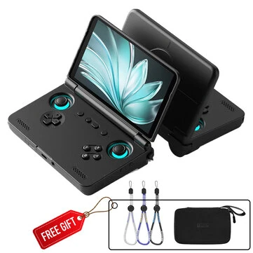 AMPOWN Retroid Pocket Flip2 8+128GB 5.5-inch AMOLED Display Handheld Gaming Console SD865 500Nits 1080p Android 13 WiFi 6 Hall Effect Joysticks Portable Folding Retro Game Console for PSP PS2