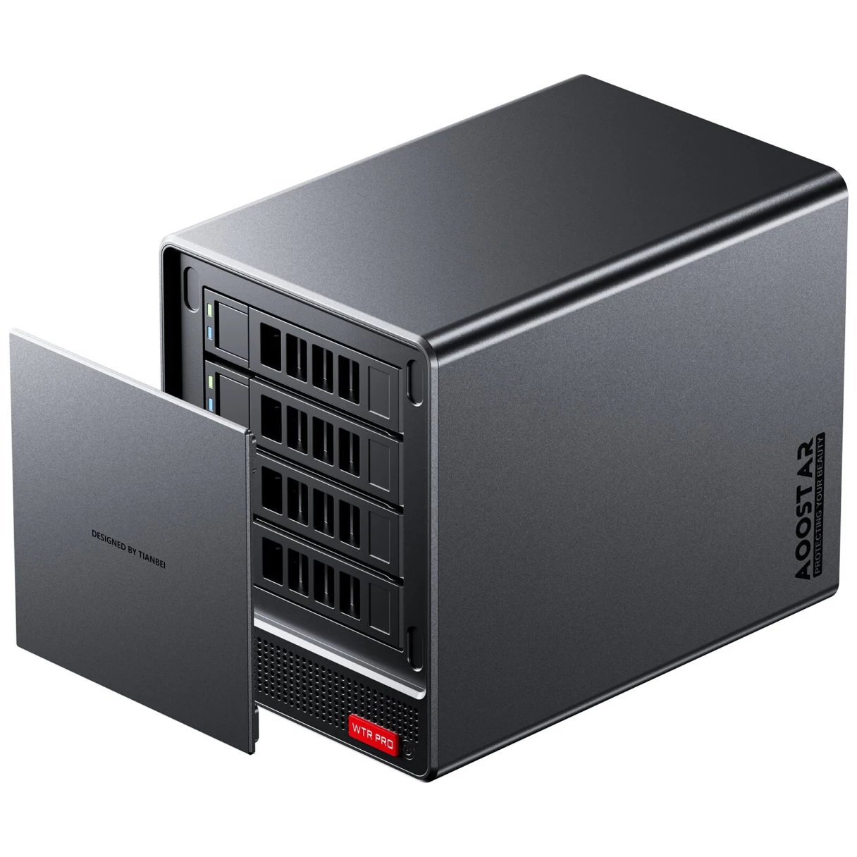 AOOSTAR WTR Pro NAS Mini PC Intel Alder Lake N100 Quad-Core 16GB DDR4 RAM 512GB SSD 4 Bays 90T Storage Dual 2.5G Ethernet Ports Windows 11 4K Triple Screen Display Mini Computer