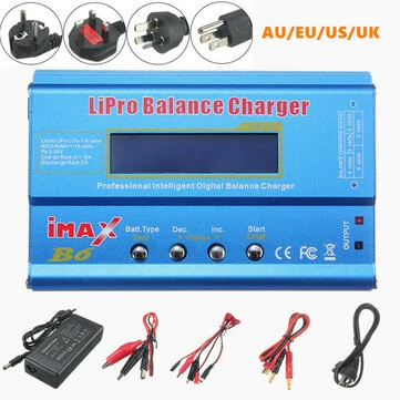 iMAX B6 80W 6A Lipo Battery Balance Charger T Plug with Power Supply Adapter