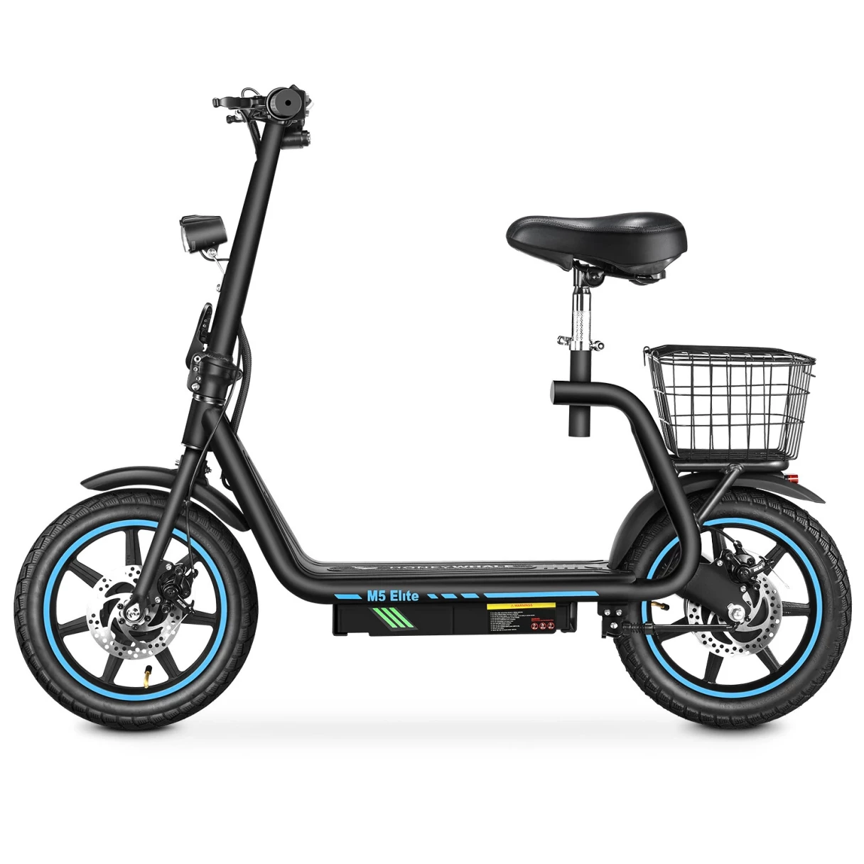 [EU DIRECT] HONEY WHALE M5 Elite Electric Scooter with Seat 500W Motor 48V 13AH Battery 14inch Tires 40-45KM Max Mileage 120KG Max Load HONEYWHALE M5 Elite
