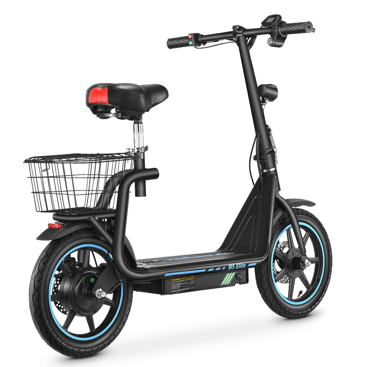 [EU DIRECT] HONEY WHALE M5 Elite Electric Scooter with Seat 500W Motor 48V 13AH Battery 14inch Tires 40-45KM Max Mileage 120KG Max Load HONEYWHALE M5 Elite