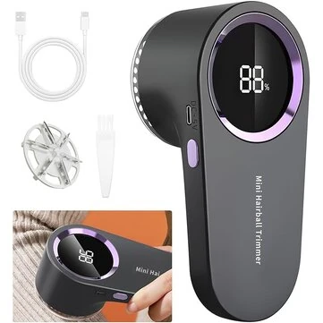 Intelligent Digital Display Fabric Shaver Hair Ball Trimmer Portable Lint Remover with 6 Blade Cutter Head Type C Fast Charging