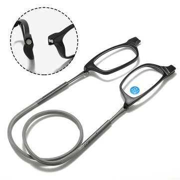 1 Pcs Lightweight Portable Soft Tape Hanging Neck Magnetic Reading Glasses Comfortable HD Anti-blue Light Presbyopia Glasses