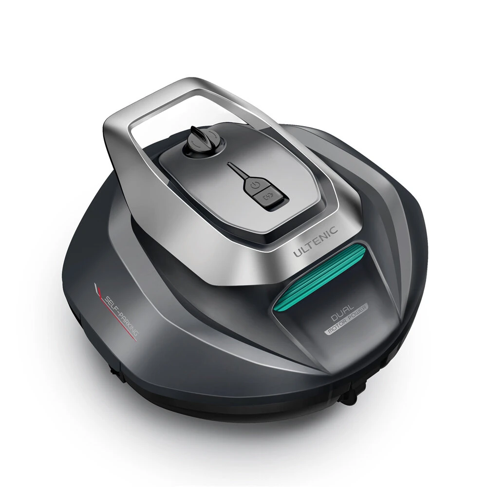 [EU Direct]Ultenic Pooleco 10s Cordless Robotic Pool Cleaner with APP/Remote Control, 3-Motor Suction, 90Mins Runtime,5000mAh, Auto Self-Parking, 2.5h Fast Charging, Cleans Up to 850 Sq.ft, Ideal for Above/In-Ground Pools