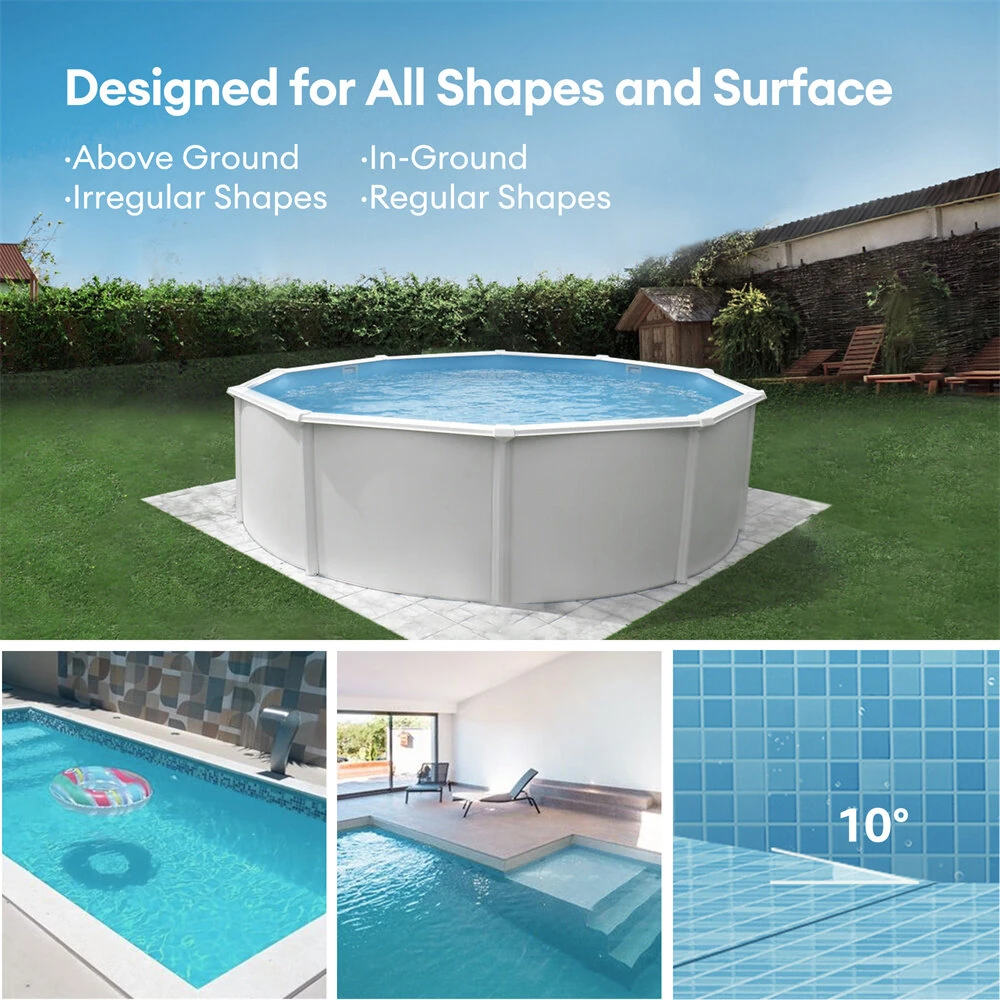 [EU Direct]Ultenic Pooleco 10s Cordless Robotic Pool Cleaner with APP/Remote Control, 3-Motor Suction, 90Mins Runtime,5000mAh, Auto Self-Parking, 2.5h Fast Charging, Cleans Up to 850 Sq.ft, Ideal for Above/In-Ground Pools