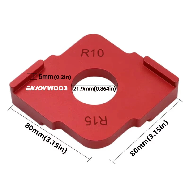 ENJOYWOOD 3PCS Aluminum Router Corner Jig Set R5-R30 6 in 1 Precision Woodworking Corner Templates Enduring and Easy to Use